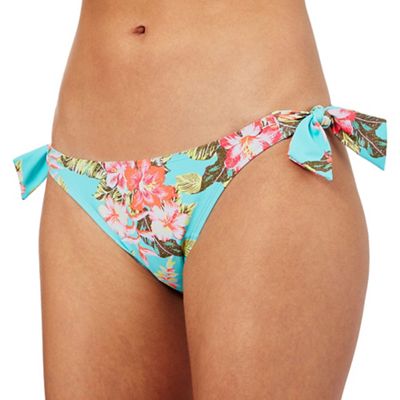 Mantaray Aqua floral print bikini bottoms